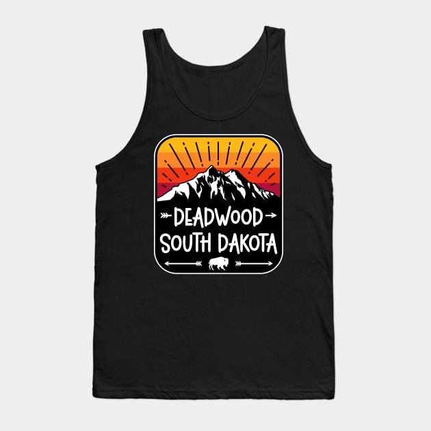 Deadwood South Dakota Vintage Mountain Sunset Tank Top by SouthDakotaGifts